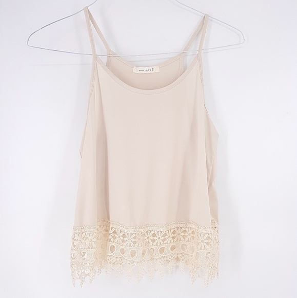 Tops - Sale! Cream crochet lace tank top